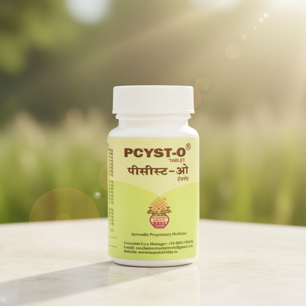 Pcyst-O Tablets by SanNatural – Ayurvedic PCOD & menstrual wellness supplement.