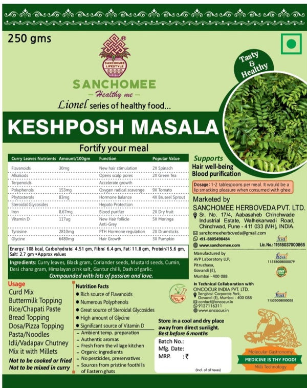 Lable of keshposh masala