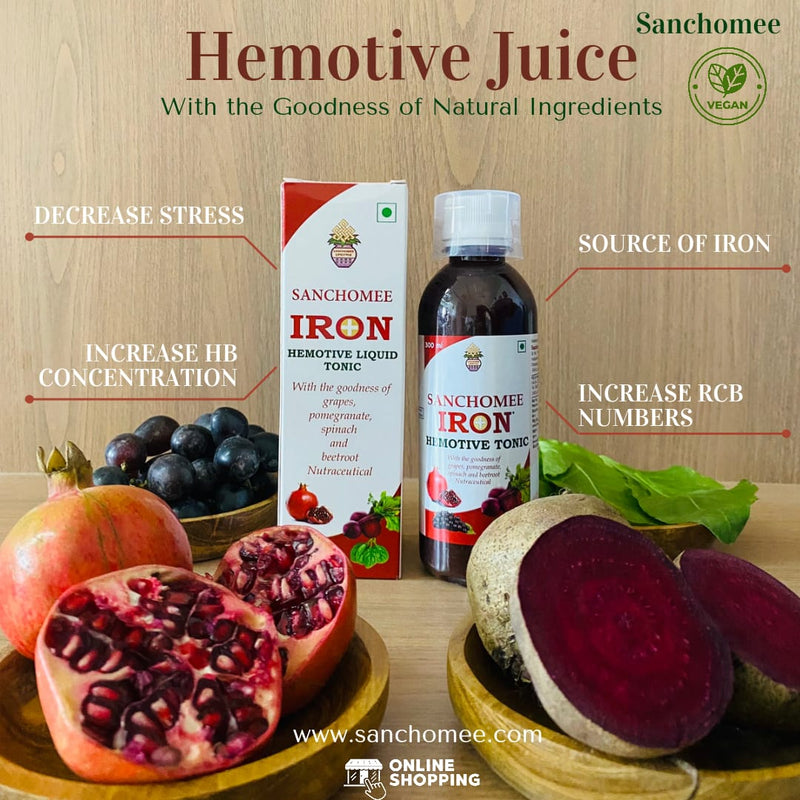 Iron Hemotive Tonic (300 ml)- Herbal Juice to increase appetite and iron absorption from food.